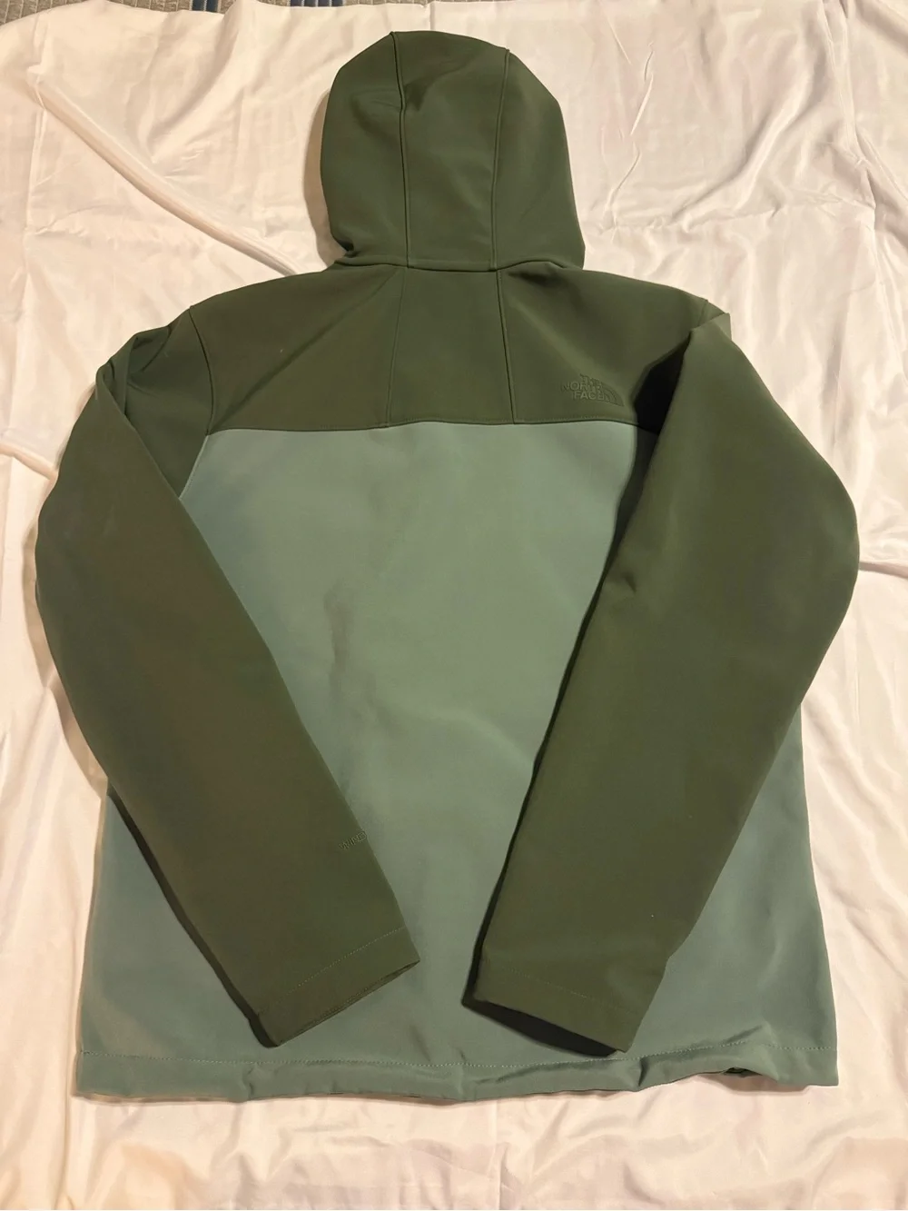 The North Face Men's Two-Tone Olive Green Softshell Hooded Jacket